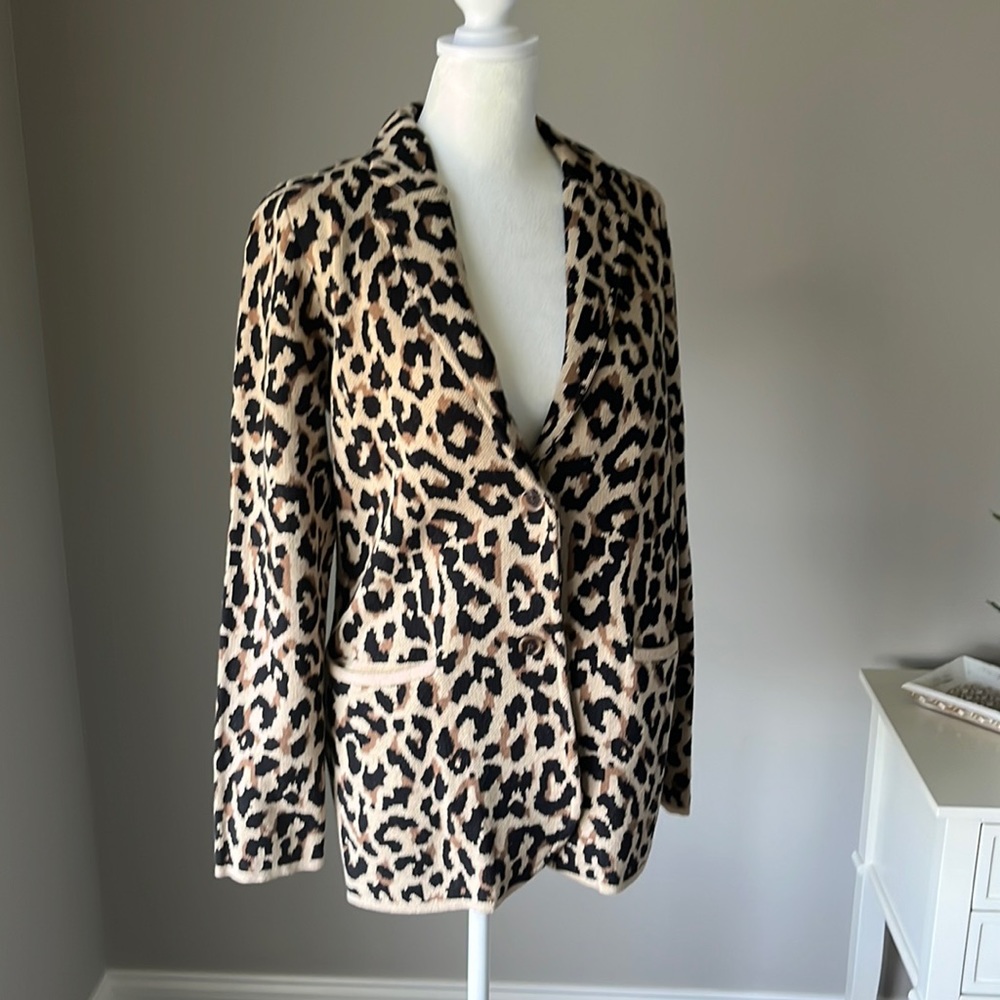 NWT J CREW FACTORY Leopard Blazer Size M